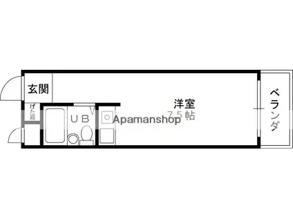 ハレー高槻Ⅱ(ワンルーム/3階)の間取り写真