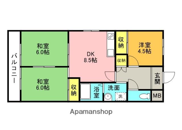 ハイツ81(3DK/3階)の間取り写真