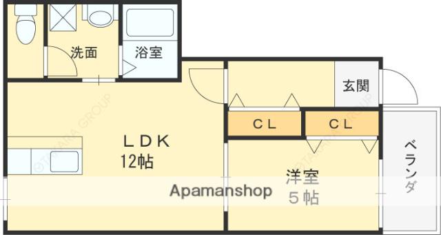 FOREST山崎(1LDK/1階)の間取り写真