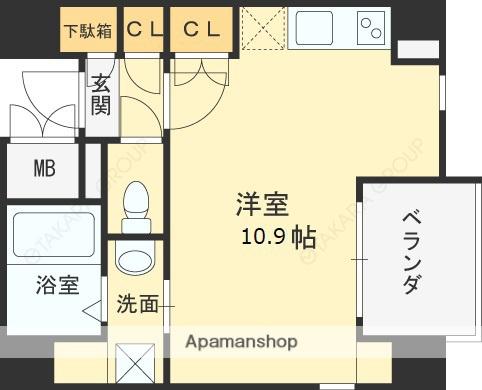 サンウッドコート2(ワンルーム/5階)の間取り写真