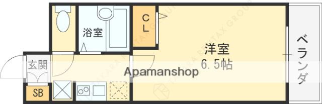 プレリュード津之江(1K/2階)の間取り写真