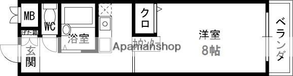 TSコート(1K/3階)の間取り写真