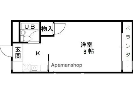 第二ハイツ富士(1K/3階)の間取り写真