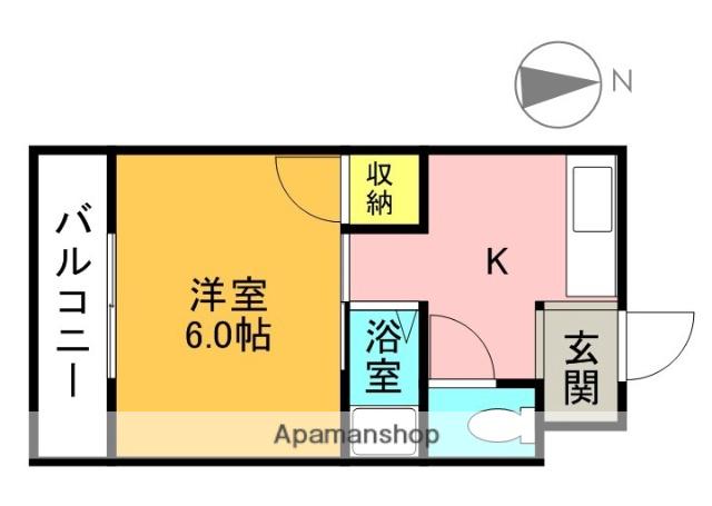 津之江パークハイツ2号館(1K/4階)の間取り写真