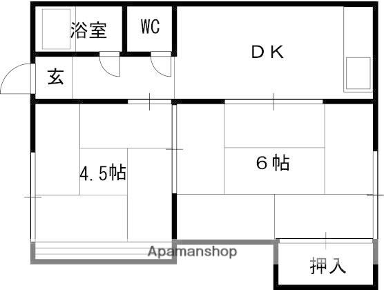 第1寿コーポ(2K/2階)の間取り写真