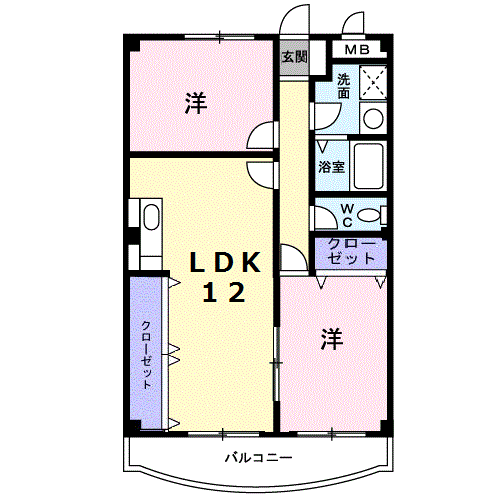 シティーコートSUMISHOⅠ(2LDK/3階)の間取り写真