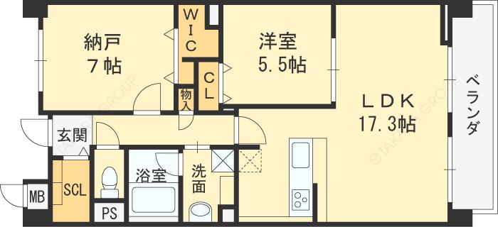 フロイデ川添(1SLDK/3階)の間取り写真