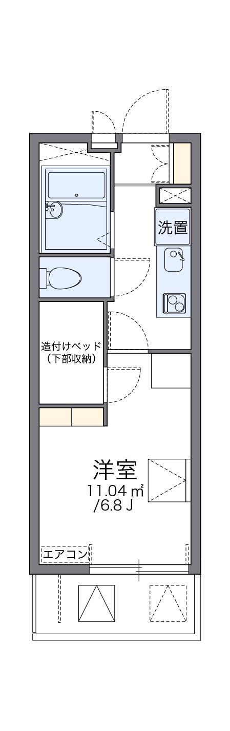 レオパレスグリーンローズ(1K/2階)の間取り写真