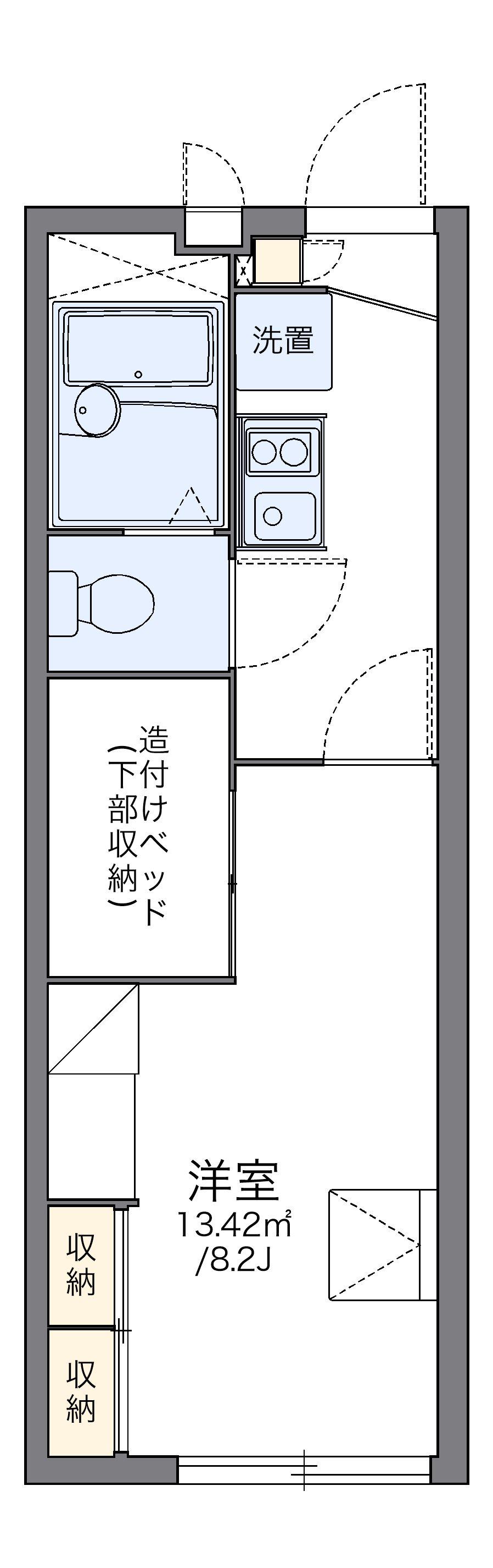 レオパレスノーサイド平田(1K/2階)の間取り写真
