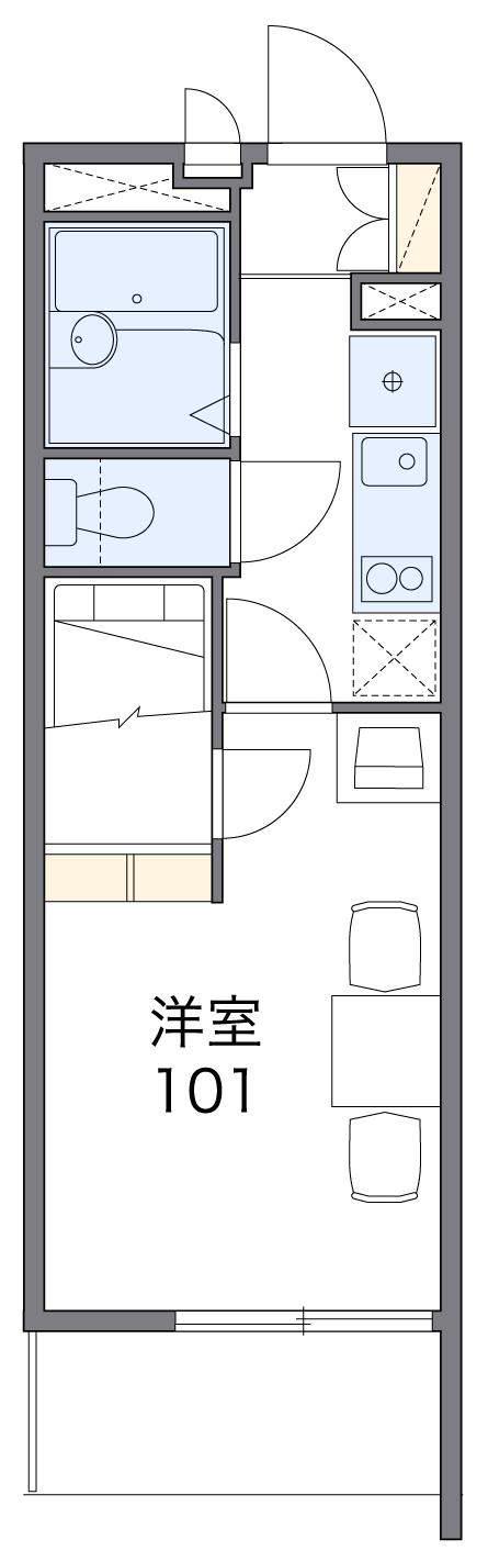 レオパレスOLIVE(1K/3階)の間取り写真
