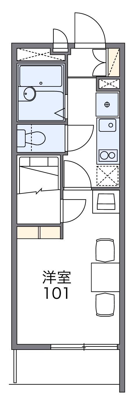 レオパレスTN弐番館(1K/1階)の間取り写真