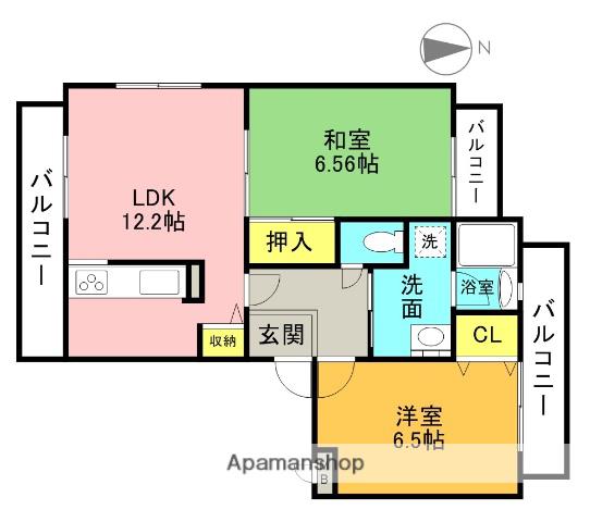 クレアメゾン氷室(2LDK/3階)の間取り写真