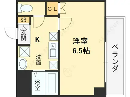 みおつくし堂島(1K/7階)の間取り写真
