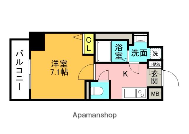 コートドール高槻(1K/5階)の間取り写真