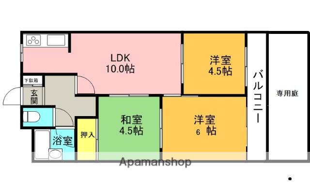 第二藤マンション(3LDK/1階)の間取り写真