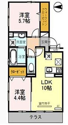 GRANDE SOLEIL(2LDK/1階)の間取り写真