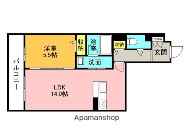 グランテージ高槻(1LDK/3階)の間取り写真