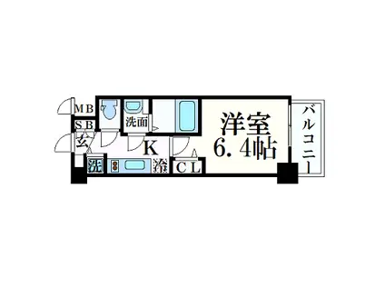 プレサンス心斎橋ブライト(1K/5階)の間取り写真