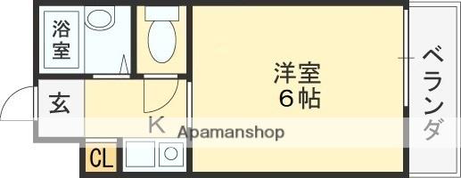 アンジュYAO(1K/1階)の間取り写真