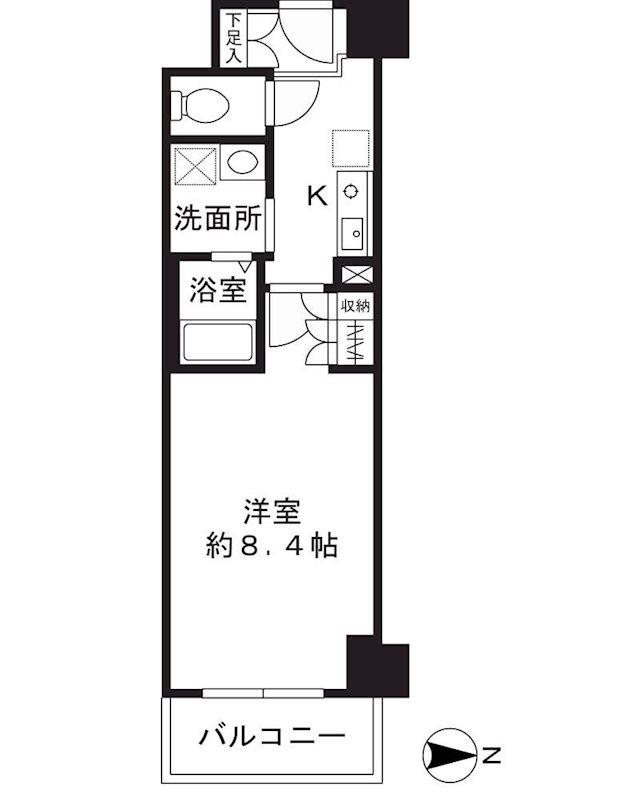 シャンピアコート茨木(1K/7階)の間取り写真