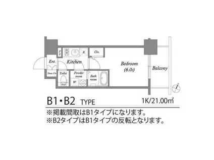 エスリード弁天町クレール(1K/12階)の間取り写真