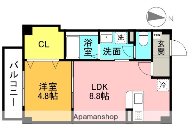 ARCENCIEL COURT 総持寺(1LDK/3階)の間取り写真