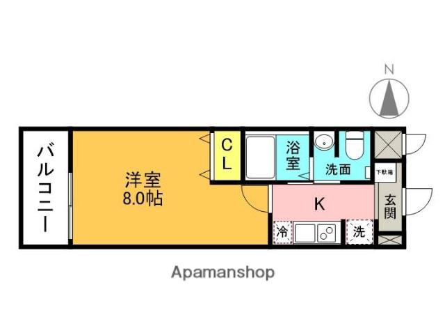 CROSS COURT高槻富田駅前(1K/6階)の間取り写真