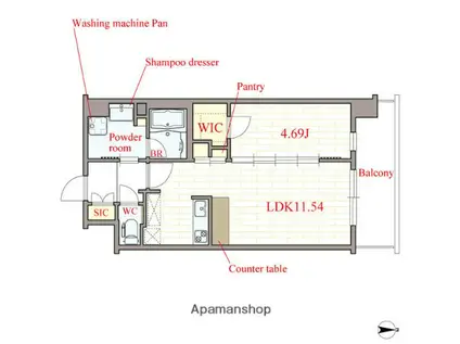 CASA REGULUS FUKUSHIMA NODA(1LDK/6階)の間取り写真