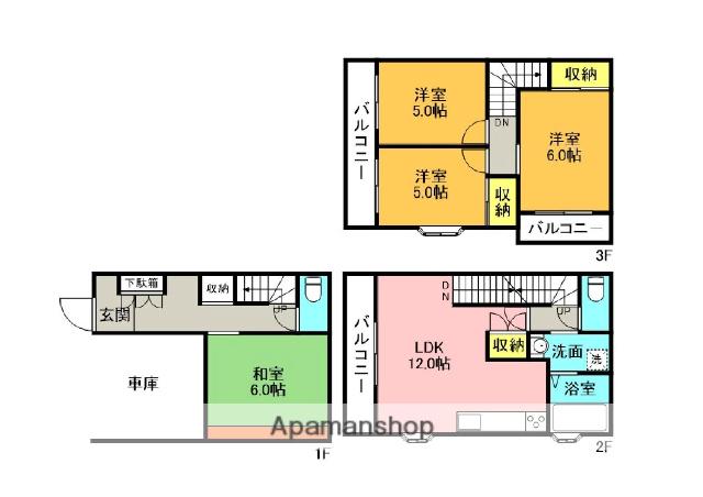 阪急電鉄京都線 高槻市駅 徒歩5分 3階建 築24年(4LDK)の間取り写真