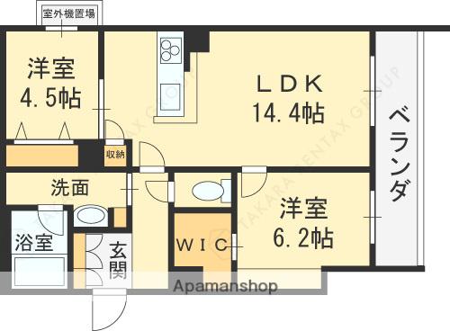 シャーメゾン ベル プレジール(2LDK/3階)の間取り写真