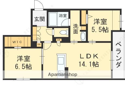 シャーメゾン ベル プレジール(2LDK/1階)の間取り写真