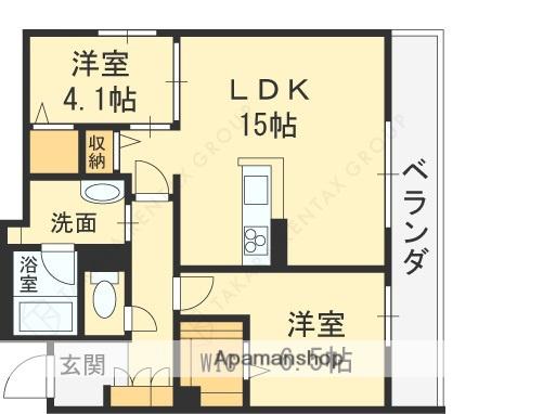 シャーメゾン ベル プレジール(2LDK/1階)の間取り写真