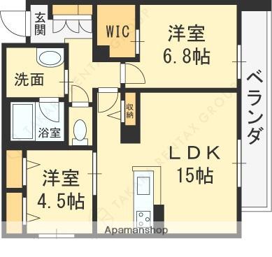 シャーメゾン ベル プレジール(2LDK/3階)の間取り写真