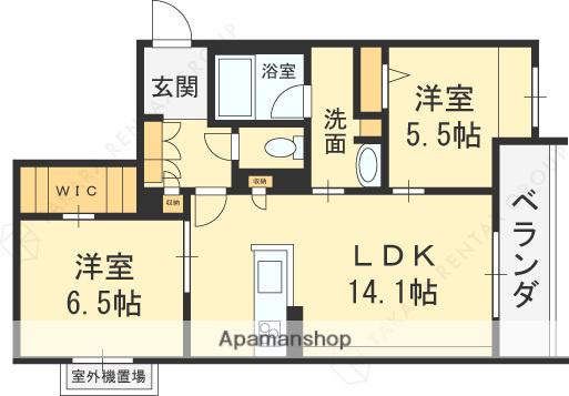 シャーメゾン ベル プレジール(2LDK/3階)の間取り写真