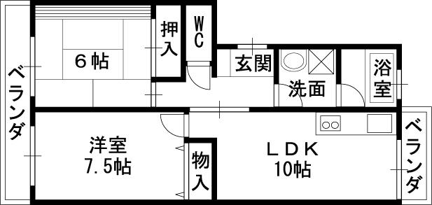 サニーコート2(2LDK/1階)の間取り写真