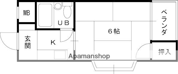 ハイツ江東Ⅱ(1K/1階)の間取り写真