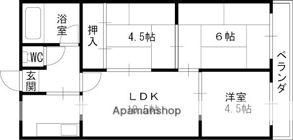 第一藤マンション(3LDK/3階)の間取り写真