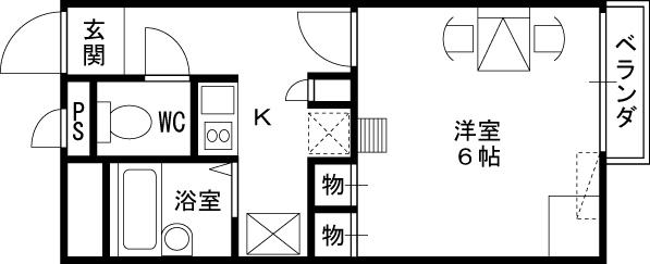 レオパレスK(1K/3階)の間取り写真