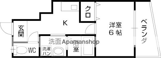リーフジャルダン富田駅前(1DK/1階)の間取り写真