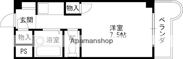 トレンディア松原(1K/3階)の間取り写真