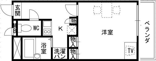 レオパレス銀河(1K/3階)の間取り写真