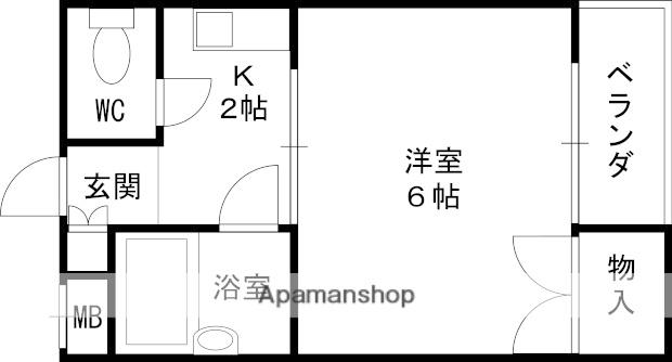 ハイツ富田(1K/1階)の間取り写真