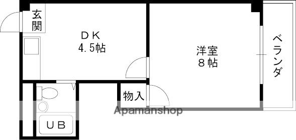 ハイツ88(1DK/4階)の間取り写真
