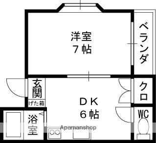 クレイテルハイツ(1DK/1階)の間取り写真