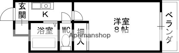 ドミール氷室(1K/1階)の間取り写真