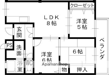 グランドール八光(3LDK/2階)の間取り写真