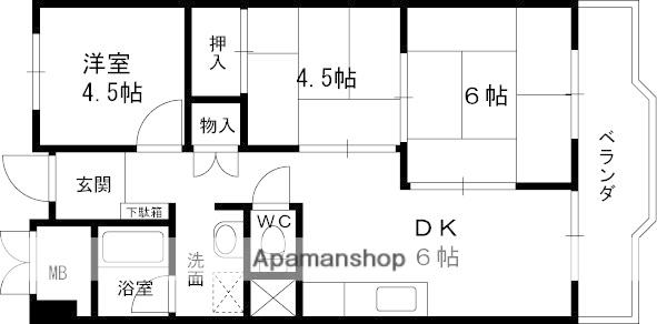 アーバン北田(3DK/4階)の間取り写真