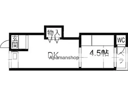 山本ハウス(1DK/2階)の間取り写真
