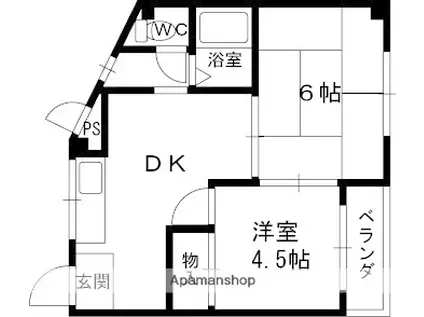 第1松田ハイム(2DK/4階)の間取り写真