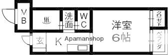 宮之阪ハイツ参番館(1K/4階)の間取り写真